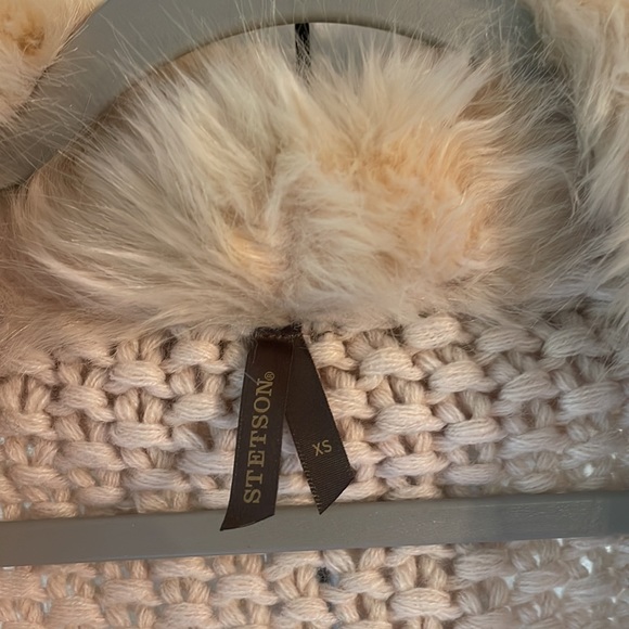 Stetson Women’s Cable Knit Faux Fur Cardigan Sz XS - Picture 2 of 9